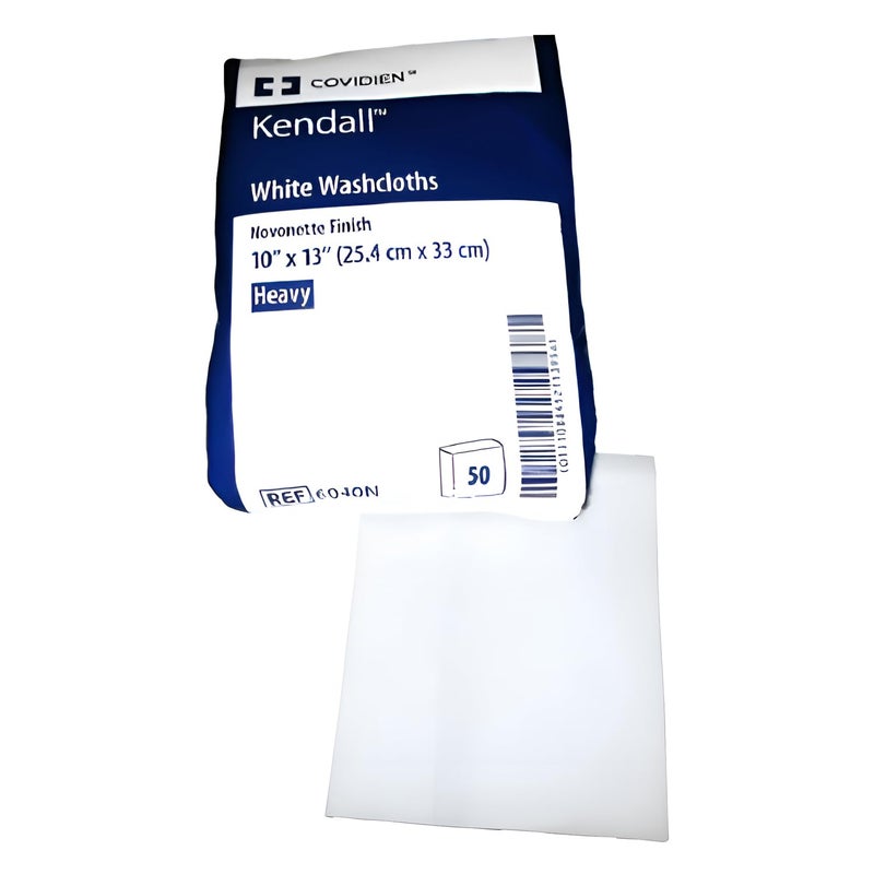 Covidien 6040N Kendall Washcloth Novonette Finish 10 x 13 Size White Pack of 50